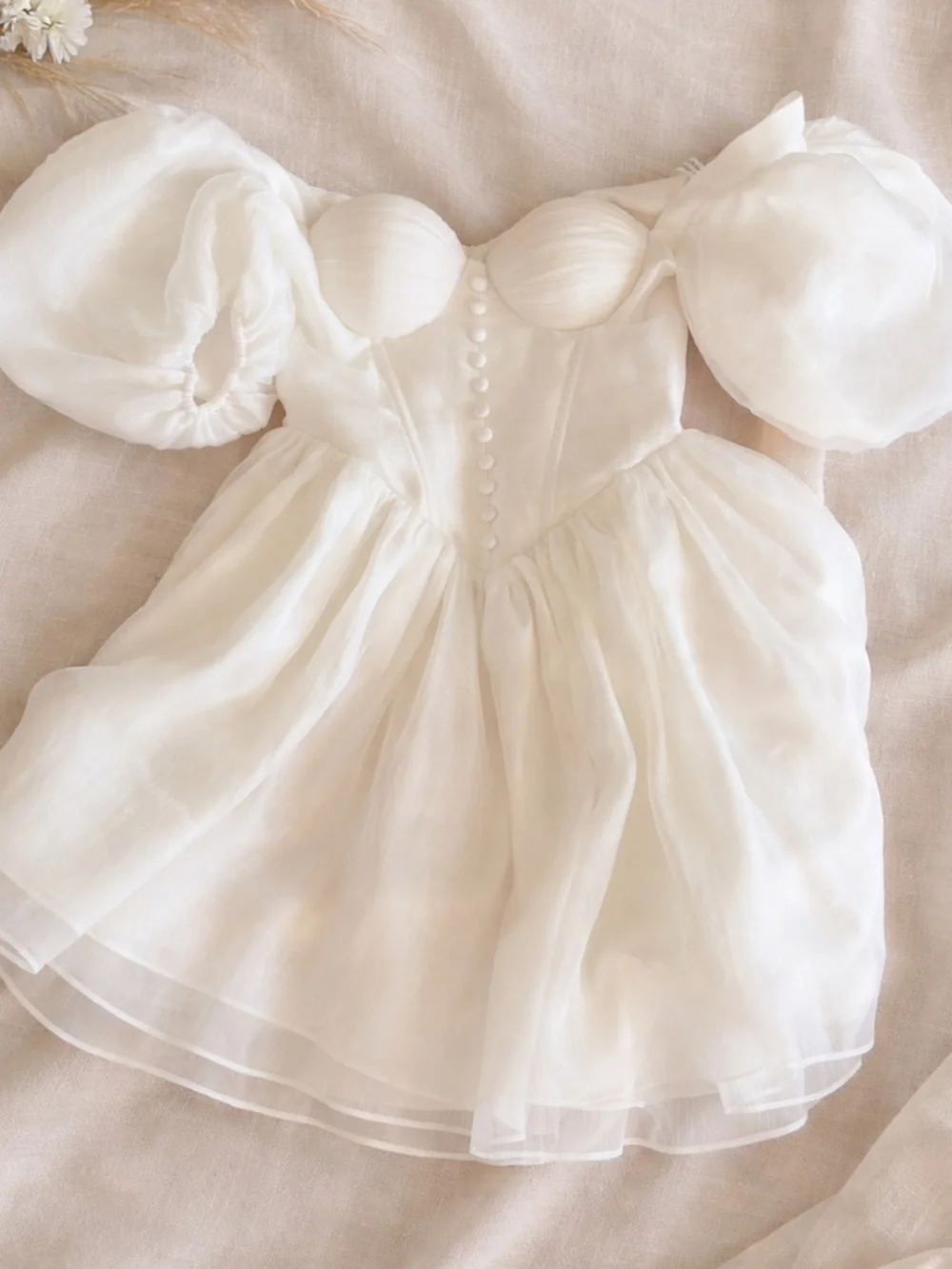 Adeirlina White Corset Coquette Mini Dress Size Small Engagement Graduation NEW - Picture 7 of 15